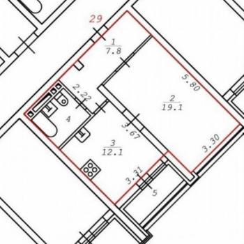 Сдается 1-комнатная квартира, 43 м²