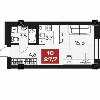 Сдается 1-комнатная квартира, 28 м²