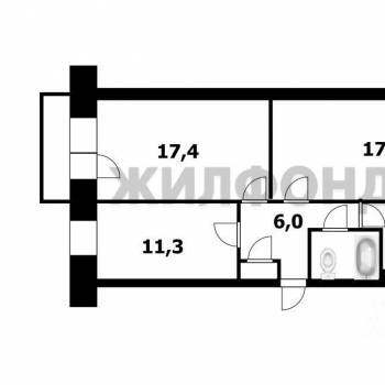 Продается 3-х комнатная квартира, 61,6 м²