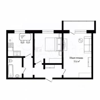 Сдается 2-х комнатная квартира, 55,6 м²