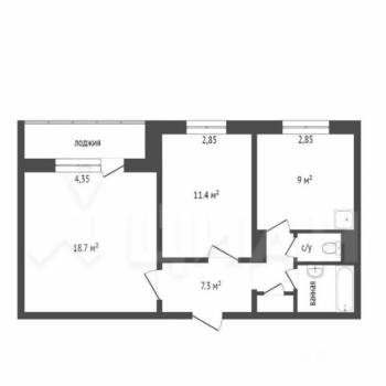 Сдается 2-х комнатная квартира, 52 м²