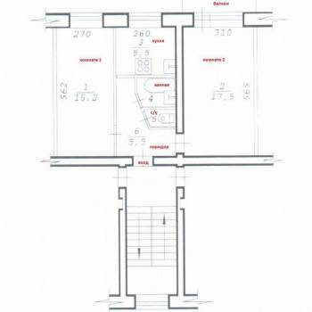 Продается 2-х комнатная квартира, 46,8 м²