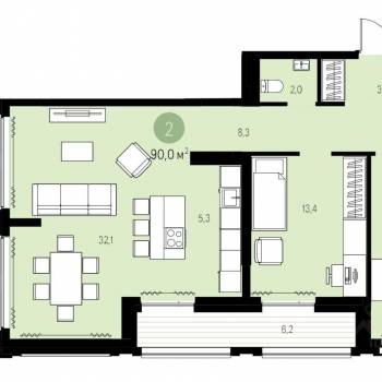 Продается 3-х комнатная квартира, 90,1 м²