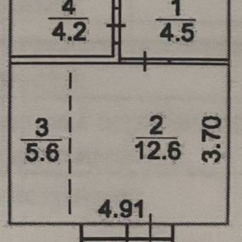 Продается 1-комнатная квартира, 26,9 м²