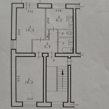 Продается 2-х комнатная квартира, 55 м²