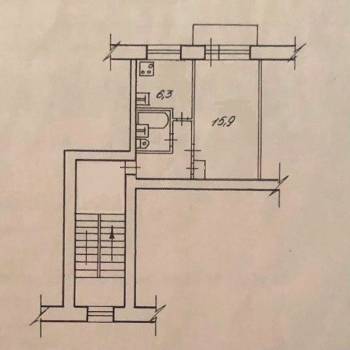 Продается 1-комнатная квартира, 31 м²