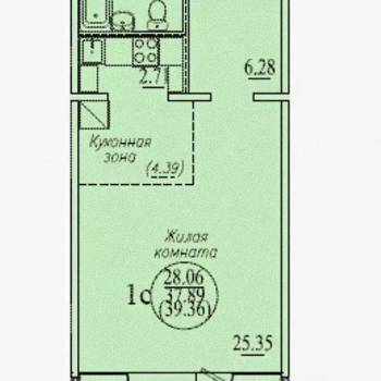 Продается 1-комнатная квартира, 39 м²