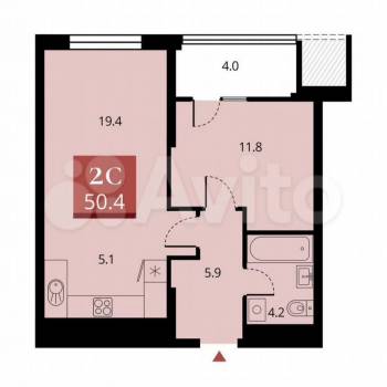 Продается 2-х комнатная квартира, 48 м²