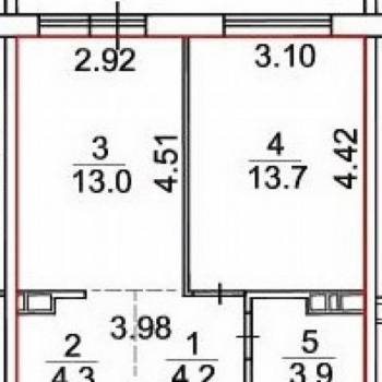 Продается 2-х комнатная квартира, 39,1 м²