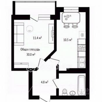 Сдается 1-комнатная квартира, 32 м²