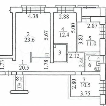 Продается 3-х комнатная квартира, 87,5 м²