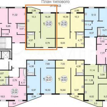 Продается 1-комнатная квартира, 39,9 м²