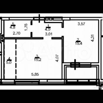 Сдается 1-комнатная квартира, 55 м²