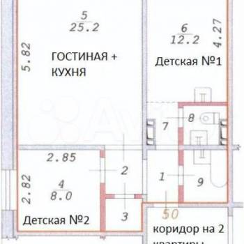 Продается 2-х комнатная квартира, 58 м²