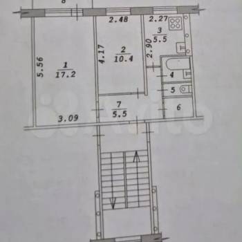 Продается 2-х комнатная квартира, 43,5 м²