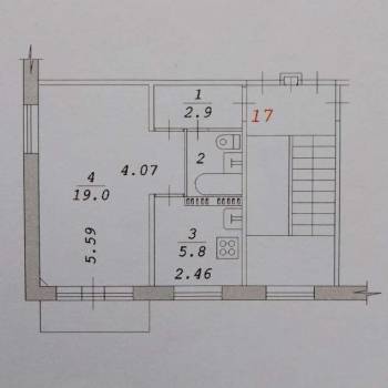 Продается 1-комнатная квартира, 30,6 м²