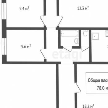 Продается Многокомнатная квартира, 77 м²
