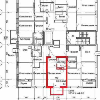 Продается 1-комнатная квартира, 25,7 м²