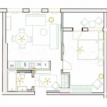 Сдается 1-комнатная квартира, 45 м²