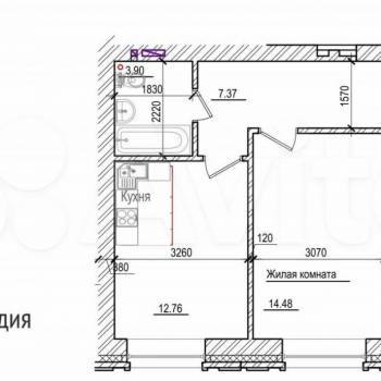 Сдается Многокомнатная квартира, 55,1 м²
