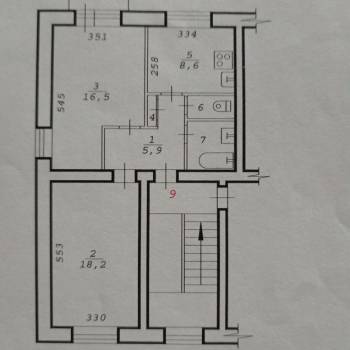 Продается 2-х комнатная квартира, 55 м²