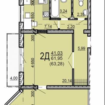 Сдается 2-х комнатная квартира, 63 м²