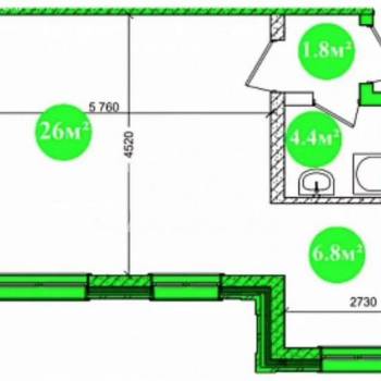 Сдается 1-комнатная квартира, 39 м²