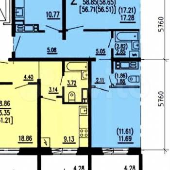 Сдается 2-х комнатная квартира, 44 м²