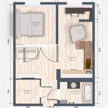 Сдается 2-х комнатная квартира, 47 м²