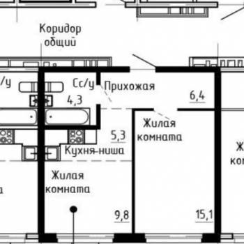 Продается 1-комнатная квартира, 41 м²