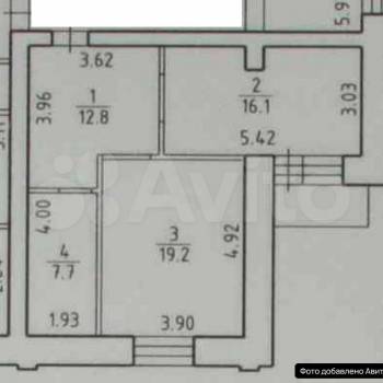 Продается 1-комнатная квартира, 55,8 м²