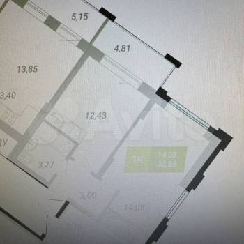 Продается 1-комнатная квартира, 39 м²