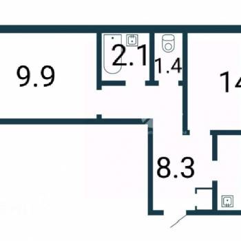 Продается 2-х комнатная квартира, 43,7 м²