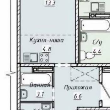 Продается 2-х комнатная квартира, 45,1 м²