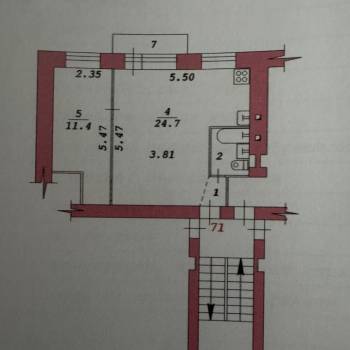 Продается 2-х комнатная квартира, 42 м²