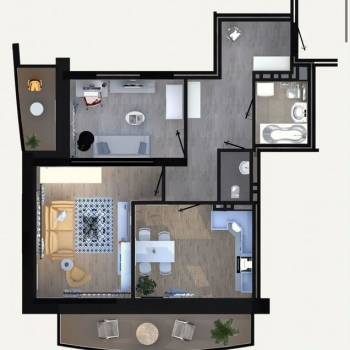 Сдается 2-х комнатная квартира, 62 м²