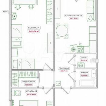 Продается 3-х комнатная квартира, 67 м²