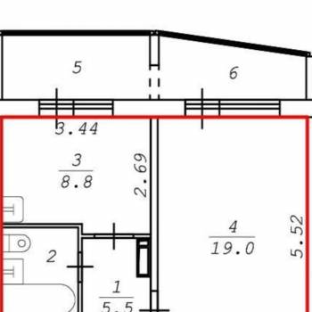 Сдается 1-комнатная квартира, 41 м²