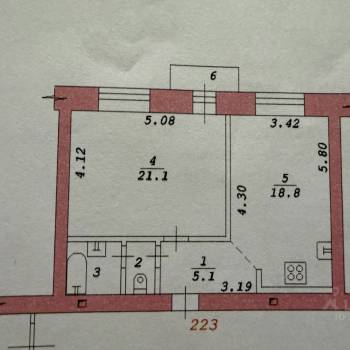 Сдается 2-х комнатная квартира, 50 м²
