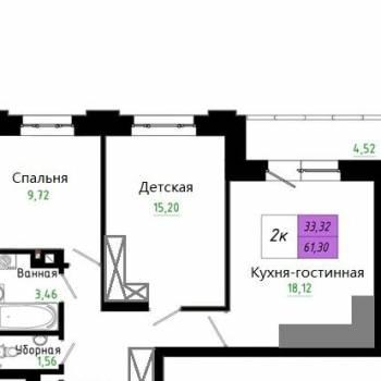 Продается 3-х комнатная квартира, 60 м²