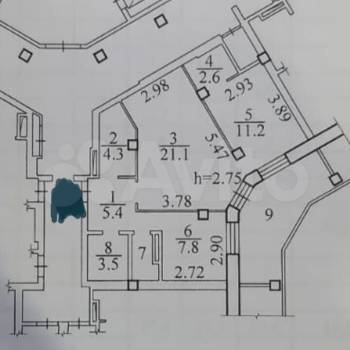 Продается 2-х комнатная квартира, 57,9 м²
