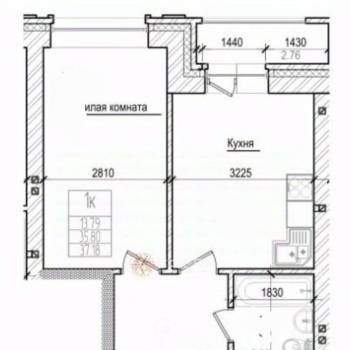 Продается 1-комнатная квартира, 40 м²