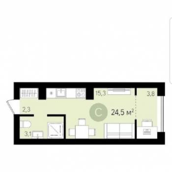 Продается 1-комнатная квартира, 24 м²