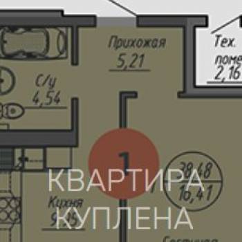 Продается 1-комнатная квартира, 40 м²