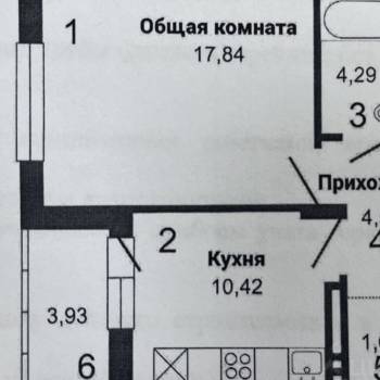 Продается 1-комнатная квартира, 38,6 м²