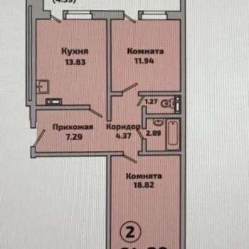 Сдается 2-х комнатная квартира, 64,8 м²