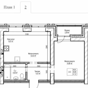 Сдается 1-комнатная квартира, 40 м²