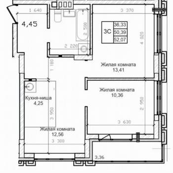 Сдается 2-х комнатная квартира, 54 м²