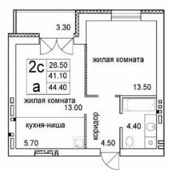 Продается 2-х комнатная квартира, 44,4 м²