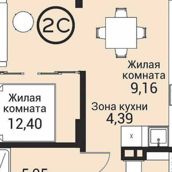 Продается 2-х комнатная квартира, 40,1 м²